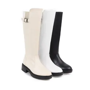 Womens' Buckle High Heels Knee High Boots