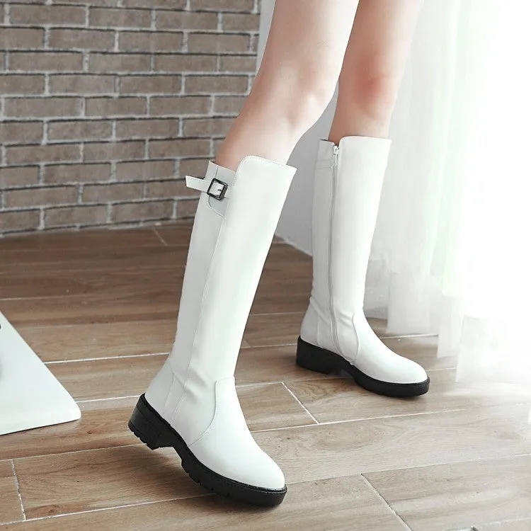 Womens' Buckle High Heels Knee High Boots