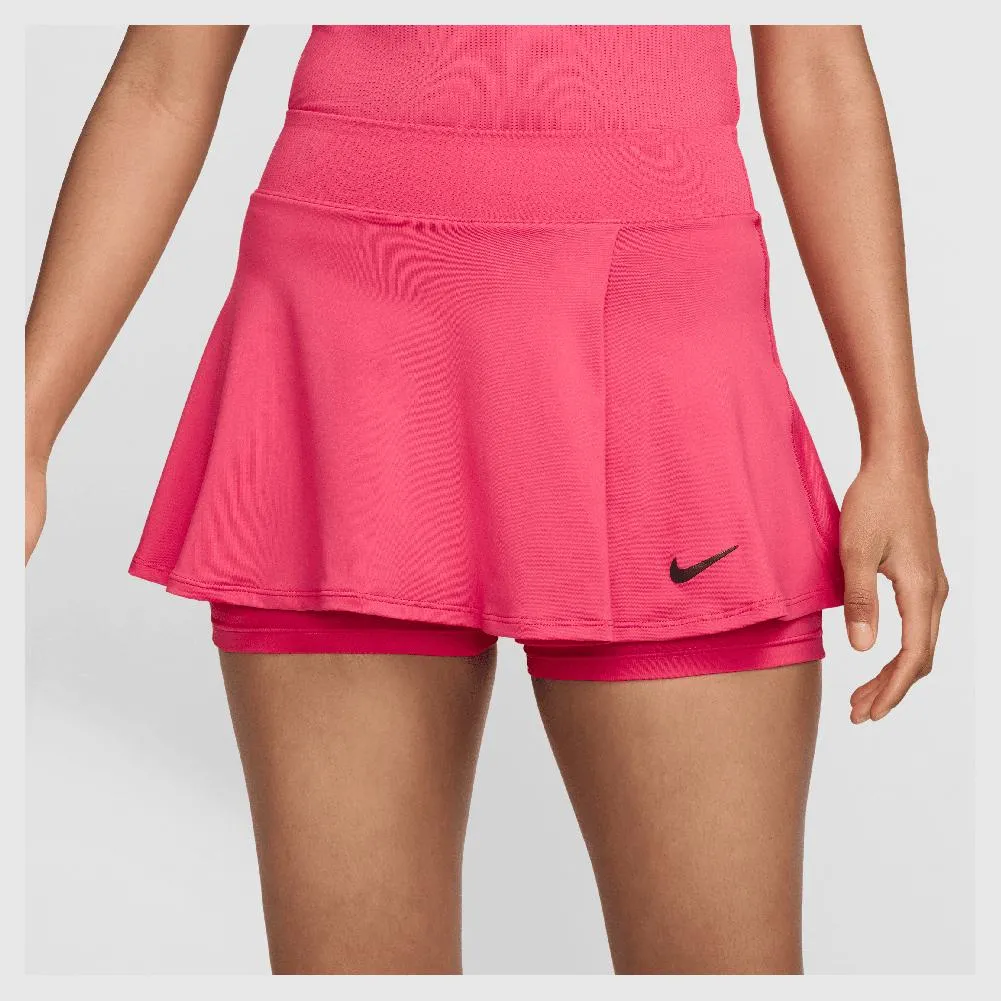 Womens Court Dri-Fit Victory Flouncy 13 Inch Tennis Skort Aster Pink and Black