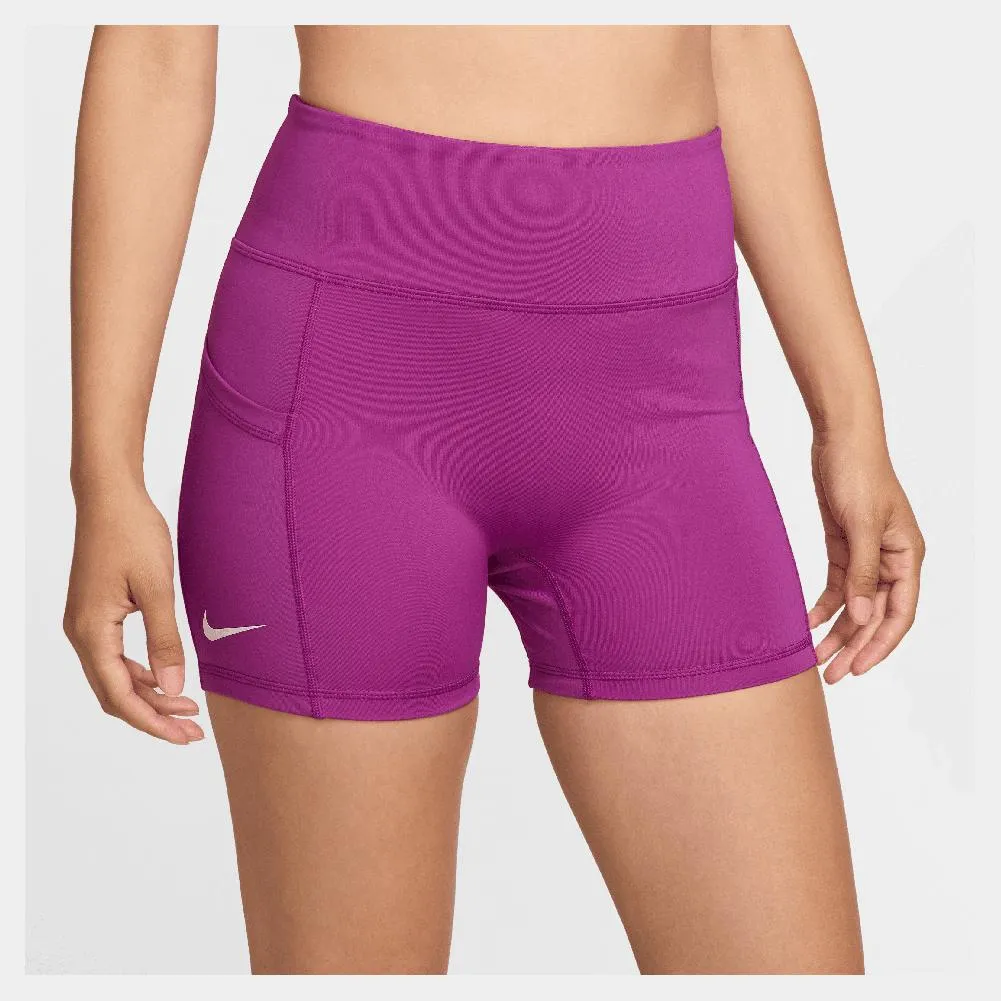 Womens Dri-Fit Adventage Tennis Shorts Hot Fuchsia and White