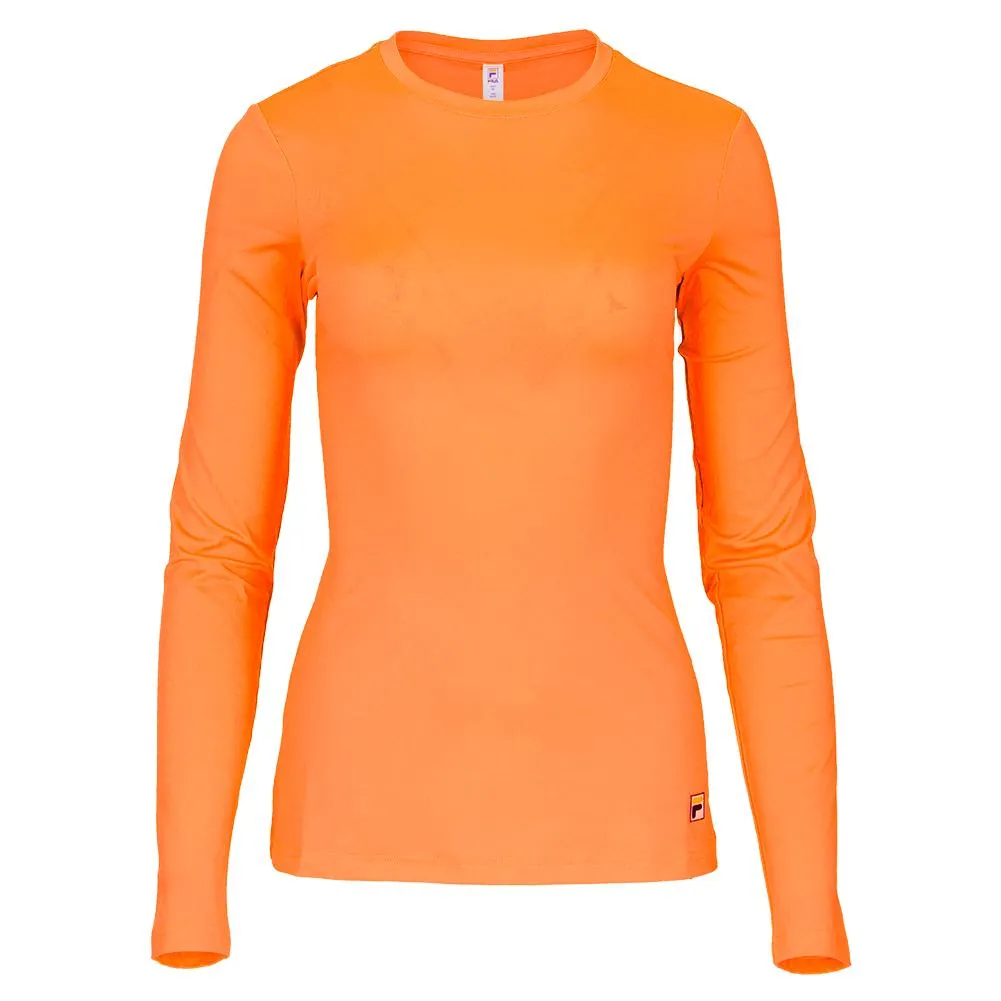 Women's Long Sleeve UV Blocker Pickleball Top Sweet Mandarin