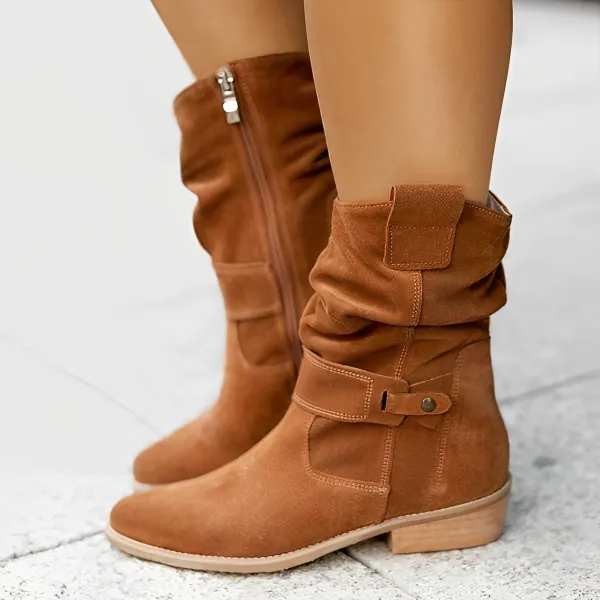 Women'S Low Heel Suede Boots 67273521C