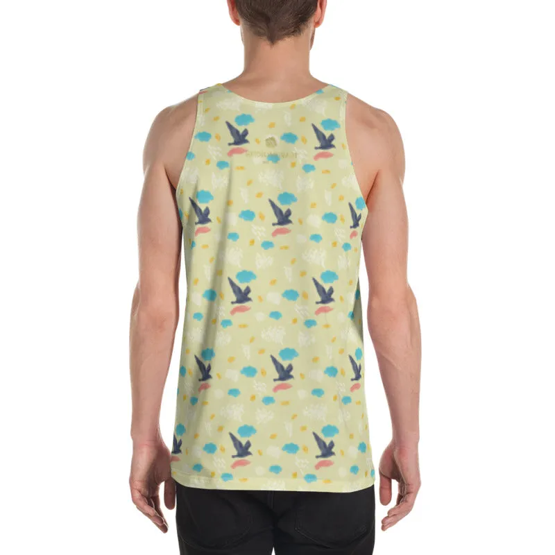 Yellow Bird Men's Tank Top, Colorful Unisex Men's or Women's Tank Top- Made in USA